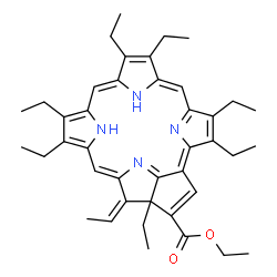 ChemSpider 2D Image | Ethyl (16Z)-3,4,8,9,13,14,19-heptaethyl-18-ethylidene-3,4,20,21-tetradehydro-18,19,24,25-tetrahydrophorbine-20-carboxylate | C41H50N4O2