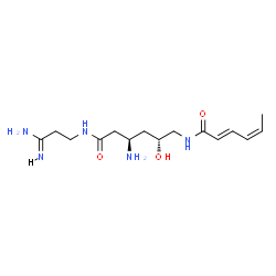 ChemSpider 2D Image | (2E,4Z)-N-[(2R,4R)-4-Amino-6-{[(3Z)-3-amino-3-iminopropyl]amino}-2-hydroxy-6-oxohexyl]-2,4-hexadienamide | C15H27N5O3