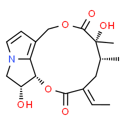 ChemSpider 2D Image | (6beta)-6,12-Dihydroxy-3,8-didehydrosenecionan-11,16-dione | C18H23NO6