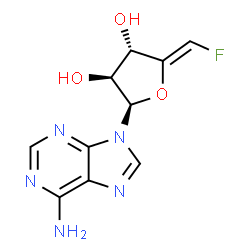 ChemSpider 2D Image | 9-[(4Z)-5-Deoxy-5-fluoro-beta-D-threo-pent-4-enofuranosyl]-9H-purin-6-amine | C10H10FN5O3
