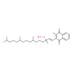 ChemSpider 2D Image | 1,4-Naphthalenedione, 2-(3-hydroperoxy-3,7,11,15-tetramethyl-1-hexadecenyl)-3-methyl- | C31H46O4