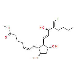 ChemSpider 2D Image | Methyl (5Z,9alpha,11alpha,13E,15R,16E)-16-(fluoromethylene)-9,11,15-trihydroxyprosta-5,13-dien-1-oate | C22H35FO5
