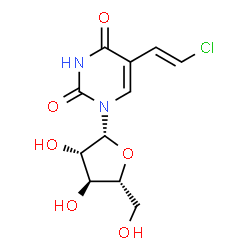 ChemSpider 2D Image | 1-Î²-D-Arabinofuranosyl-5-[(1E)-2-chloroethenyl]-2,4(1H,3H)-pyrimidinedione | C11H13ClN2O6