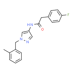 ChemSpider 2D Image | 2-(4-Fluorophenyl)-N-[1-(2-methylbenzyl)-1H-pyrazol-4-yl]acetamide | C19H18FN3O