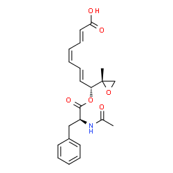 ChemSpider 2D Image | (2E,4Z,6E,8R)-8-[(N-Acetyl-L-phenylalanyl)oxy]-8-[(2S)-2-methyl-2-oxiranyl]-2,4,6-octatrienoic acid | C22H25NO6