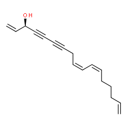 ChemSpider 2D Image | (3R,9Z,11Z)-1,9,11,16-Heptadecatetraene-4,6-diyn-3-ol | C17H20O