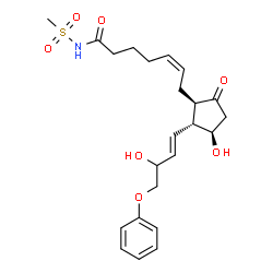 ChemSpider 2D Image | (5Z)-7-{(1R,2R,3R)-3-Hydroxy-2-[(1E)-3-hydroxy-4-phenoxy-1-buten-1-yl]-5-oxocyclopentyl}-N-(methylsulfonyl)-5-heptenamide | C23H31NO7S