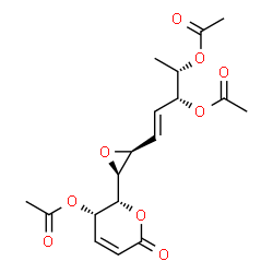ChemSpider 2D Image | (1E,3R,4S)-1-{(2S,3S)-3-[(2R,3S)-3-Acetoxy-6-oxo-3,6-dihydro-2H-pyran-2-yl]-2-oxiranyl}-1-pentene-3,4-diyl diacetate | C18H22O9