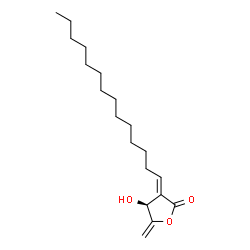 ChemSpider 2D Image | (3E,4S)-4-Hydroxy-5-methylene-3-tetradecylidenedihydro-2(3H)-furanone | C19H32O3