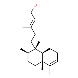 ChemSpider 2D Image | (2E)-3-Methyl-5-[(1S,2R,4aR,8aR)-1,2,4a,5-tetramethyl-1,2,3,4,4a,7,8,8a-octahydro-1-naphthalenyl]-2-penten-1-ol | C20H34O