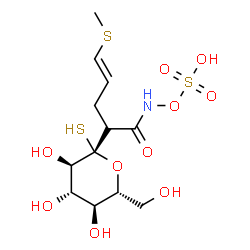 ChemSpider 2D Image | 1-C-{(2R,4E)-5-(Methylsulfanyl)-1-oxo-1-[(sulfooxy)amino]-4-penten-2-yl}-1-thio-beta-D-glucopyranose | C12H21NO10S3