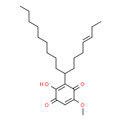 ChemSpider 2D Image | 3-[(3E)-3-Heptadecen-8-yl]-2-hydroxy-5-methoxy-1,4-benzoquinone | C24H38O4