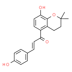 ChemSpider 2D Image | (2E)-1-(8-Hydroxy-2,2-dimethyl-3,4-dihydro-2H-chromen-5-yl)-3-(4-hydroxyphenyl)-2-propen-1-one | C20H20O4