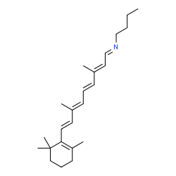 ChemSpider 2D Image | (1E,2E,4E,6E,8E)-N-Butyl-3,7-dimethyl-9-(2,6,6-trimethyl-1-cyclohexen-1-yl)-2,4,6,8-nonatetraen-1-imine | C24H37N