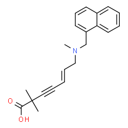 ChemSpider 2D Image | (5E)-2,2-Dimethyl-7-[methyl(1-naphthylmethyl)amino]-5-hepten-3-ynoic acid | C21H23NO2