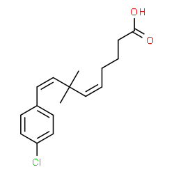 ChemSpider 2D Image | (5Z,8Z)-9-(4-Chlorophenyl)-7,7-dimethyl-5,8-nonadienoic acid | C17H21ClO2