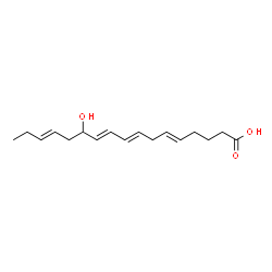 ChemSpider 2D Image | 12-hydroxy-5,8,10,14-heptadectetraenoic acid | C17H26O3