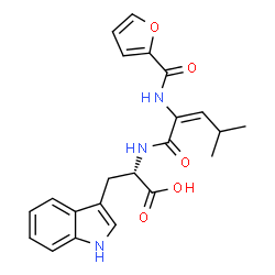 ChemSpider 2D Image | N-[(2E)-2-(2-Furoylamino)-4-methyl-2-pentenoyl]-L-tryptophan | C22H23N3O5