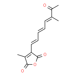 ChemSpider 2D Image | 2,5-Furandione, 3-methyl-4-(6-methyl-7-oxo-1,3,5-octatrienyl)-, (E,E,E)- | C14H14O4