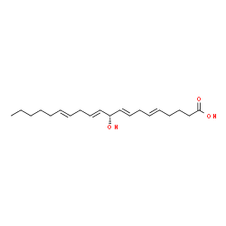 ChemSpider 2D Image | (5E,8E,10R,11E,14E)-10-Hydroxy-5,8,11,14-icosatetraenoic acid | C20H32O3