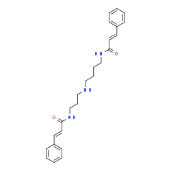 ChemSpider 2D Image | (2E)-3-Phenyl-N-{3-[(4-{[(2E)-3-phenyl-2-propenoyl]amino}butyl)amino]propyl}acrylamide | C25H31N3O2