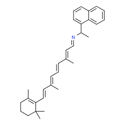 ChemSpider 2D Image | (1E,2E,4E,6E,8E)-3,7-Dimethyl-N-[1-(1-naphthyl)ethyl]-9-(2,6,6-trimethyl-1-cyclohexen-1-yl)-2,4,6,8-nonatetraen-1-imine | C32H39N