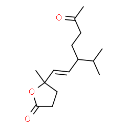ChemSpider 2D Image | 5-[(1E)-3-Isopropyl-6-oxo-1-hepten-1-yl]-5-methyldihydro-2(3H)-furanone | C15H24O3