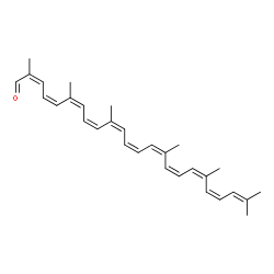 ChemSpider 2D Image | (2Z,4Z,6Z,8Z,10Z,12Z,14Z,16Z,18Z,20Z)-2,6,10,15,19,23-Hexamethyl-2,4,6,8,10,12,14,16,18,20,22-tetracosaundecaenal | C30H38O