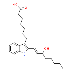 ChemSpider 2D Image | 2-(trans-3-hydroxy-1-octenyl)-3-indoleheptanoic acid | C23H33NO3