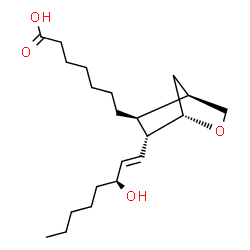 ChemSpider 2D Image | 7-{(1S,4R,5S,6R)-6-[(1E,3S)-3-Hydroxy-1-octen-1-yl]-2-oxabicyclo[2.2.1]hept-5-yl}heptanoic acid | C21H36O4