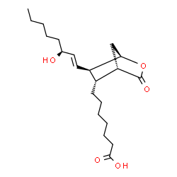 ChemSpider 2D Image | 7-{(1R,4S,5R,6R)-6-[(1E,3S)-3-Hydroxy-1-octen-1-yl]-3-oxo-2-oxabicyclo[2.2.1]hept-5-yl}heptanoic acid | C21H34O5