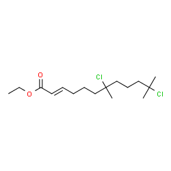 ChemSpider 2D Image | Ethyl (2E)-7,11-dichloro-7,11-dimethyl-2-dodecenoate | C16H28Cl2O2