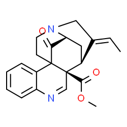 ChemSpider 2D Image | Methyl (10R,11S,12E)-12-ethylidene-17-oxo-8,14-diazapentacyclo[9.5.3.0~1,10~.0~2,7~.0~14,18~]nonadeca-2,4,6,8-tetraene-10-carboxylate | C21H22N2O3