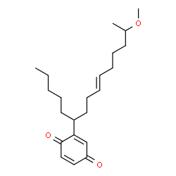 ChemSpider 2D Image | 2-[(9E)-14-Methoxy-9-pentadecen-6-yl]-1,4-benzoquinone | C22H34O3