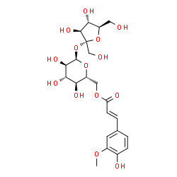 ChemSpider 2D Image | alpha-D-Fructofuranosyl 6-O-[(2E)-3-(4-hydroxy-3-methoxyphenyl)-2-propenoyl]-alpha-D-glucopyranoside | C22H30O14