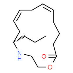 ChemSpider 2D Image | (5R,10Z)-5-Propyl-1-oxa-4-azacyclopentadeca-7,10-dien-15-one | C16H27NO2