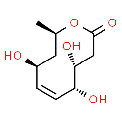 ChemSpider 2D Image | (4R,5R,6Z,8S,10R)-4,5,8-Trihydroxy-10-methyl-3,4,5,8,9,10-hexahydro-2H-oxecin-2-one | C10H16O5