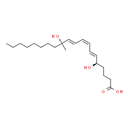 ChemSpider 2D Image | (5R,6E,8Z,10E,12R)-5,12-Dihydroxy-12-methyl-6,8,10-icosatrienoic acid | C21H36O4