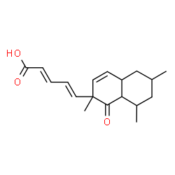 ChemSpider 2D Image | (2E,4E)-5-(2,6,8-Trimethyl-1-oxo-1,2,4a,5,6,7,8,8a-octahydro-2-naphthalenyl)-2,4-pentadienoic acid | C18H24O3