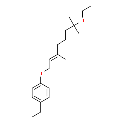 ChemSpider 2D Image | 7-ethoxy-1-(p-ethylphenoxy)-3,7-dimethyl-2-octene | C20H32O2