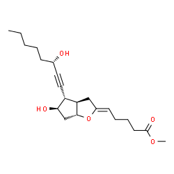 ChemSpider 2D Image | Methyl (5Z,9beta,11alpha,15S)-11,15-dihydroxy-6,9-epoxyprost-5-en-13-yn-1-oate | C21H32O5