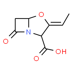 ChemSpider 2D Image | (3Z)-3-Ethylidene-7-oxo-4-oxa-1-azabicyclo[3.2.0]heptane-2-carboxylic acid | C8H9NO4