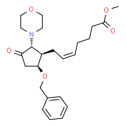 ChemSpider 2D Image | Methyl (5Z)-7-[(1R,2R,5S)-5-(benzyloxy)-2-(4-morpholinyl)-3-oxocyclopentyl]-5-heptenoate | C24H33NO5