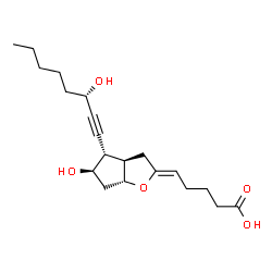 ChemSpider 2D Image | (5Z,9beta,11alpha,15S)-11,15-Dihydroxy-6,9-epoxyprost-5-en-13-yn-1-oic acid | C20H30O5