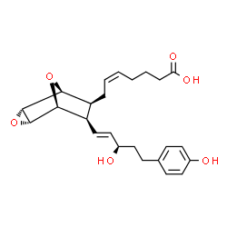 ChemSpider 2D Image | (5Z)-7-{(1S,2S,4R,5S,6S,7R)-7-[(1E,3R)-3-Hydroxy-5-(4-hydroxyphenyl)-1-penten-1-yl]-3,8-dioxatricyclo[3.2.1.0~2,4~]oct-6-yl}-5-heptenoic acid | C24H30O6