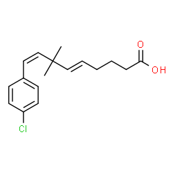 ChemSpider 2D Image | (5E,8Z)-9-(4-Chlorophenyl)-7,7-dimethyl-5,8-nonadienoic acid | C17H21ClO2