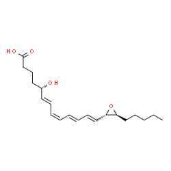ChemSpider 2D Image | (5S,6E,8Z,10E,12E)-5-Hydroxy-13-[(2S,3S)-3-pentyl-2-oxiranyl]-6,8,10,12-tridecatetraenoic acid | C20H30O4