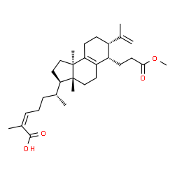 ChemSpider 2D Image | (2Z,6R)-6-[(3R,3aR,6S,7S,9bR)-7-Isopropenyl-6-(3-methoxy-3-oxopropyl)-3a,9b-dimethyl-2,3,3a,4,5,6,7,8,9,9b-decahydro-1H-cyclopenta[a]naphthalen-3-yl]-2-methyl-2-heptenoic acid | C30H46O4