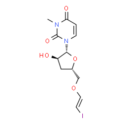 ChemSpider 2D Image | 3'-Deoxy-5'-O-[(E)-2-iodovinyl]-3-methyluridine | C12H15IN2O5