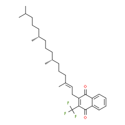 ChemSpider 2D Image | 2-[(2E,7R,11R)-3,7,11,15-Tetramethyl-2-hexadecen-1-yl]-3-(trifluoromethyl)-1,4-naphthoquinone | C31H43F3O2